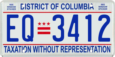 DC license plate EQ3412