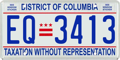 DC license plate EQ3413