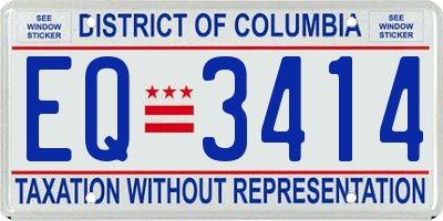 DC license plate EQ3414