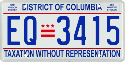 DC license plate EQ3415
