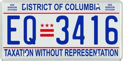 DC license plate EQ3416
