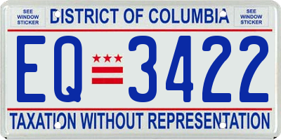 DC license plate EQ3422