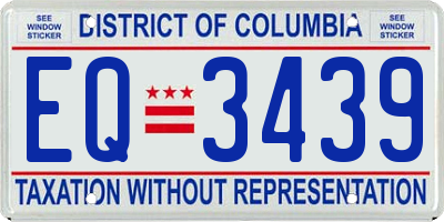 DC license plate EQ3439