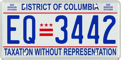 DC license plate EQ3442