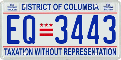 DC license plate EQ3443