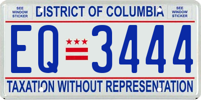 DC license plate EQ3444