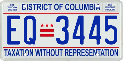 DC license plate EQ3445
