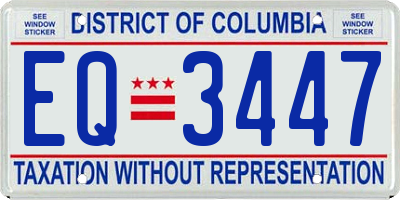 DC license plate EQ3447