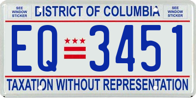DC license plate EQ3451