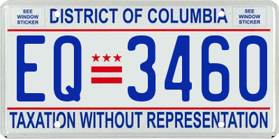 DC license plate EQ3460