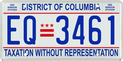 DC license plate EQ3461