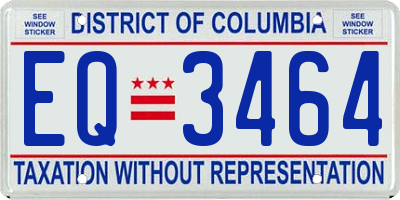 DC license plate EQ3464