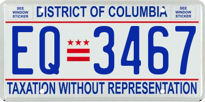 DC license plate EQ3467