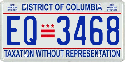DC license plate EQ3468