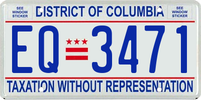 DC license plate EQ3471