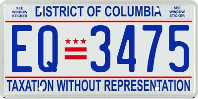 DC license plate EQ3475