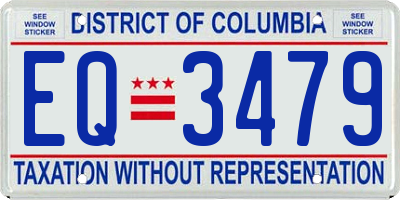 DC license plate EQ3479