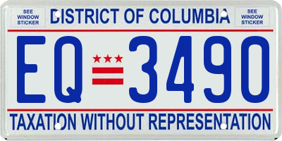 DC license plate EQ3490