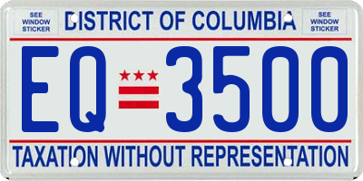 DC license plate EQ3500