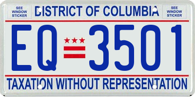 DC license plate EQ3501