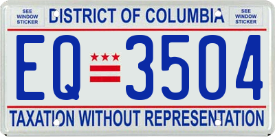 DC license plate EQ3504