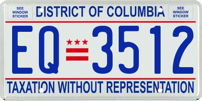 DC license plate EQ3512
