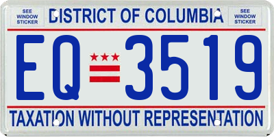 DC license plate EQ3519