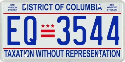 DC license plate EQ3544