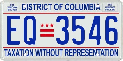 DC license plate EQ3546