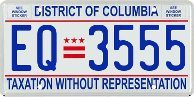 DC license plate EQ3555