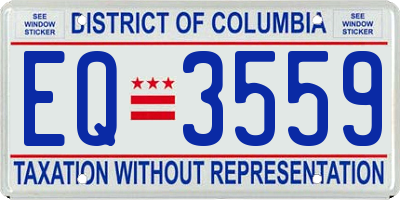 DC license plate EQ3559