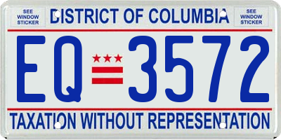 DC license plate EQ3572