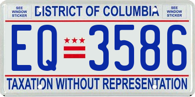 DC license plate EQ3586