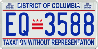 DC license plate EQ3588