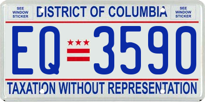 DC license plate EQ3590