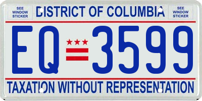 DC license plate EQ3599