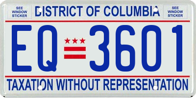 DC license plate EQ3601