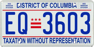 DC license plate EQ3603