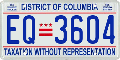 DC license plate EQ3604
