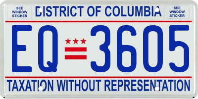 DC license plate EQ3605