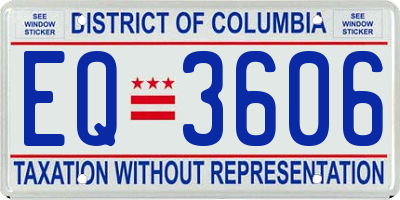DC license plate EQ3606