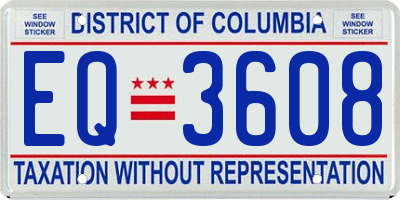 DC license plate EQ3608