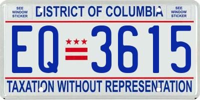 DC license plate EQ3615