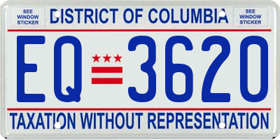 DC license plate EQ3620