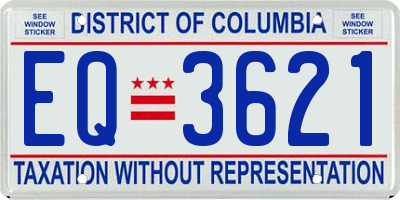 DC license plate EQ3621