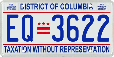 DC license plate EQ3622