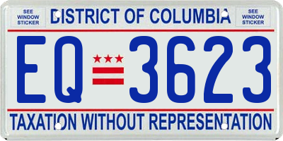 DC license plate EQ3623