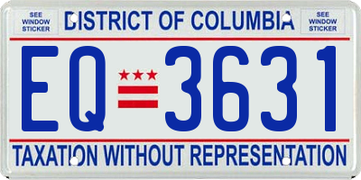DC license plate EQ3631