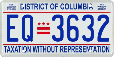 DC license plate EQ3632
