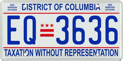 DC license plate EQ3636
